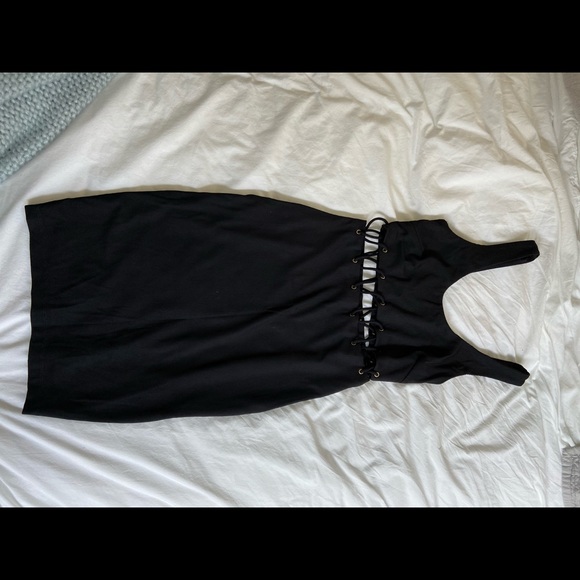 Black Sexy Ribbed Dress - Picture 4 of 5